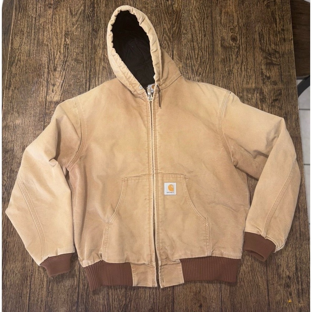 Vintage Carhartt brown coat quilt lined adult large